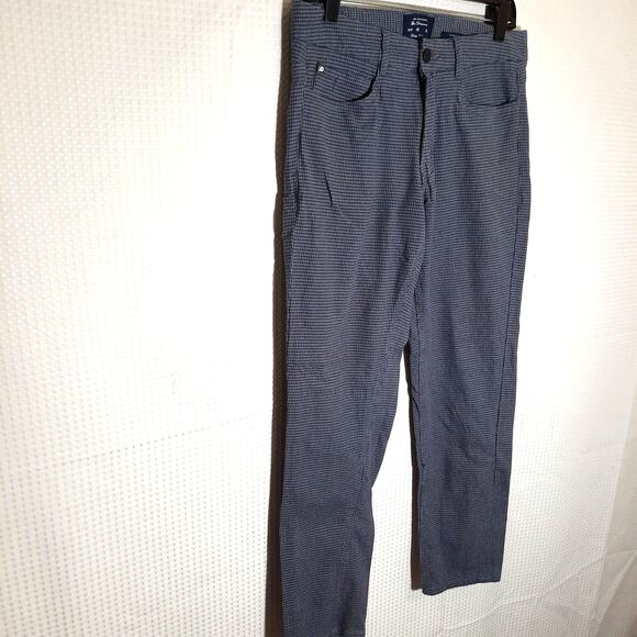 Ben Sherman Slim Fit Pants 30x30 Blue Houndstooth Stretch Mod Cotton Trousers - Picture 2 of 8